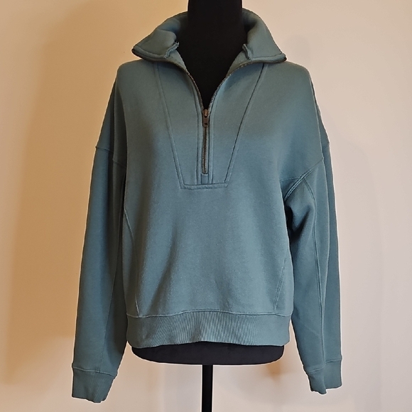 Universal Thread Tops - Universal Thread Women's Teal Half-Zip Sweatshirt